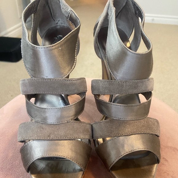 BCBG Rosalind Strappy Grey Heels - Picture 3 of 5